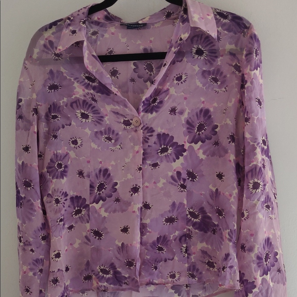 Ann Taylor Purple  Silk Shawl